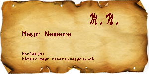 Mayr Nemere névjegykártya